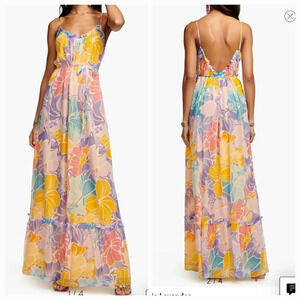 Ramy Brook Women's Silk Tiered Printed Ivy Maxi Dress Size XS